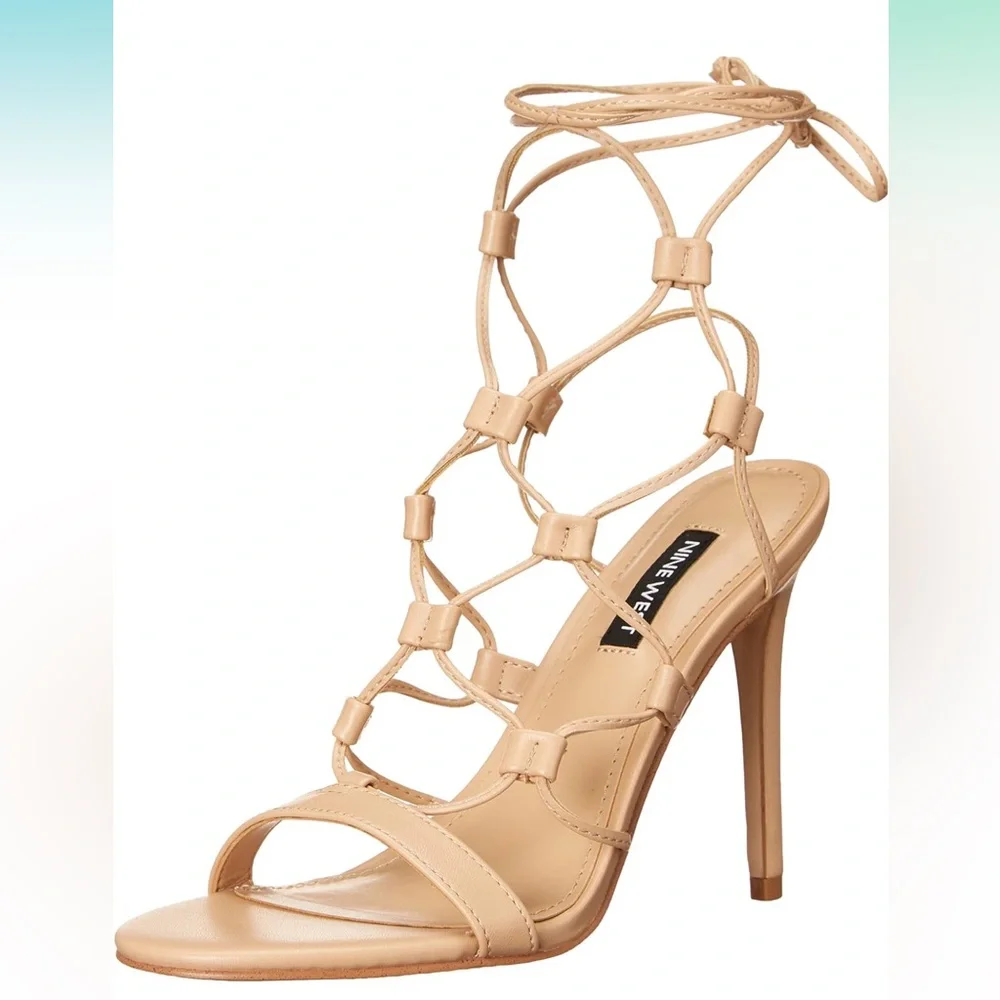NWOT - Nine West Womens Mix Heeled Strappy Sandal, Blush - Size 9.5 😍🤎 - Picture 2 of 2